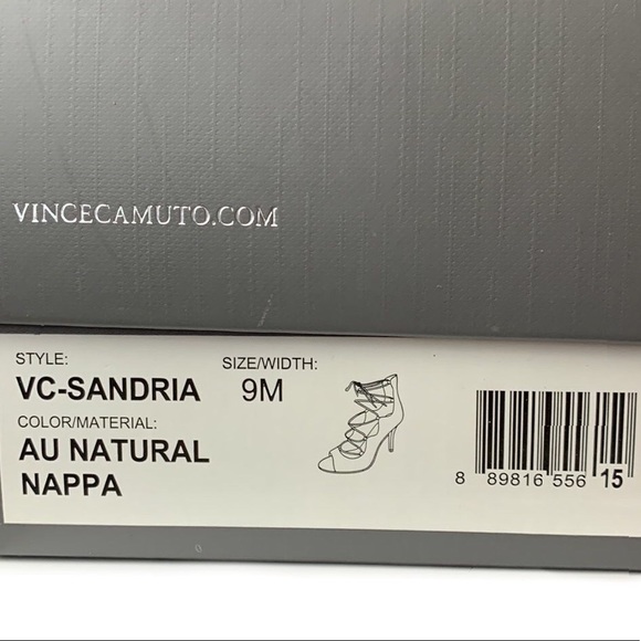 Vince Camuto Sandria Peep Toe Lace-up Stiletto Heels Zipper Shoes Women's 9M - Picture 11 of 12